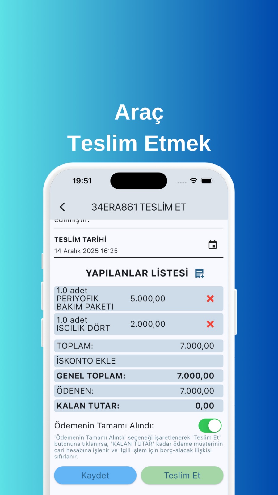 Araç Teslim Etmek